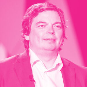 Mart Maasik's headshot with a hot pink filter.