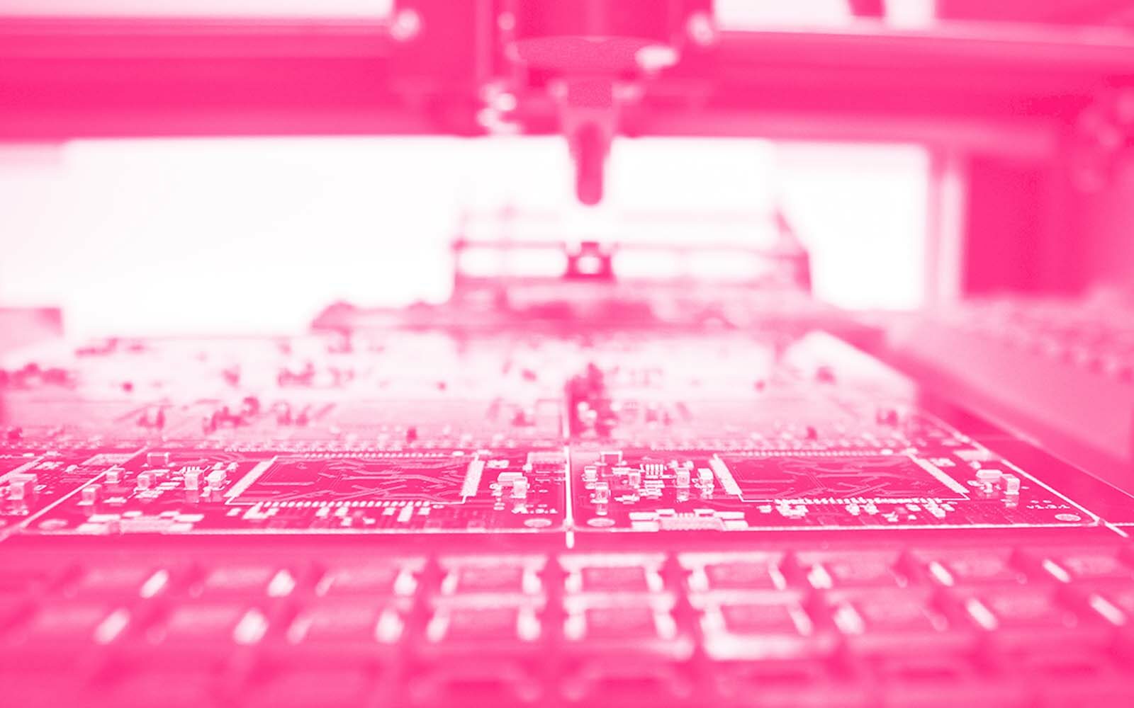 Close up view of a microchip.