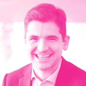 Zvonimir Bandic's headshot with a hot pink filter.